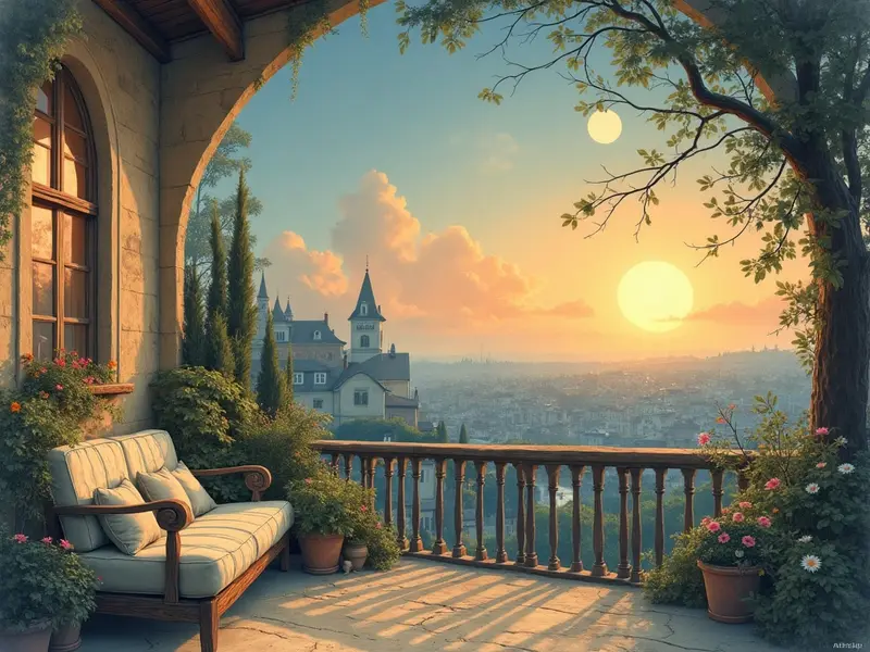 Illustration des Traums: Balkon