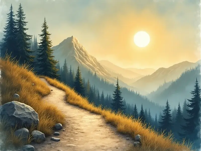 Illustration des Traums: Berghang