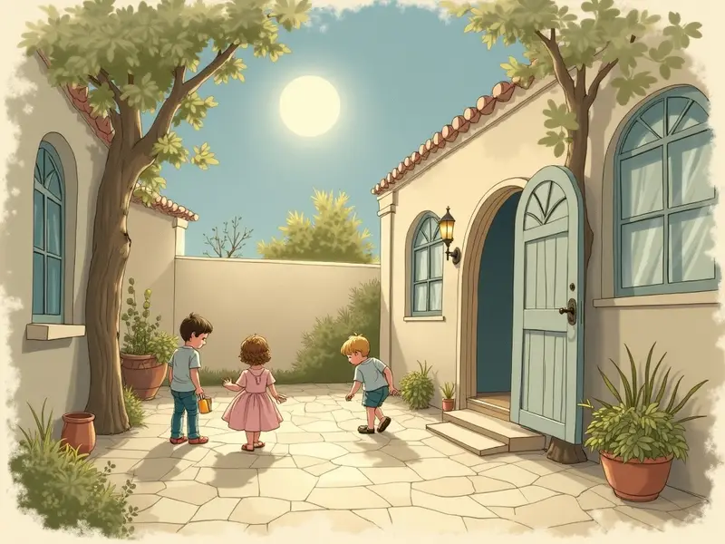 Illustration des Traums: Hinterhof