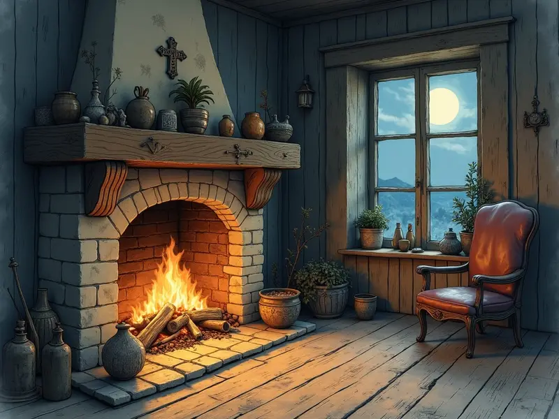 Illustration des Traums: Kamin
