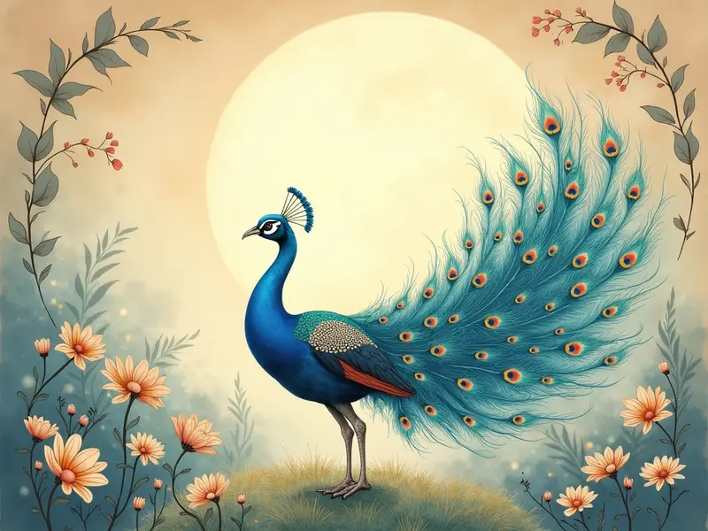 Illustration des Traums: Pfau